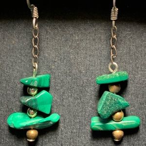 Malachite Chip Bead Handmade Hanging Earring